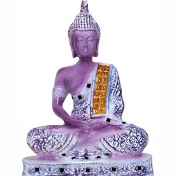 GW CREATIONS Purple & Gold-Toned Buddha Figurine Small Showpiece-image-109