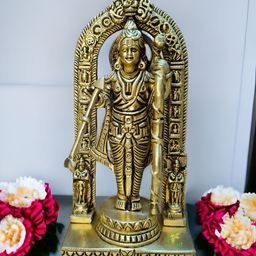 Aakrati Gold Toned Brass Ram Lalla Statue Showpiece-image-79