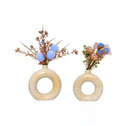 GW CREATIONS Beige 2 Pieces Ceramic Planters-image-89