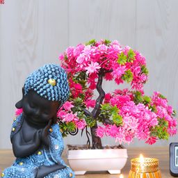 GW CREATIONS Blue & Black Buddha Figurine Small Showpiece-image-92