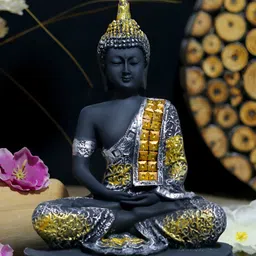 GW CREATIONS Silver Toned & Black Idol Showpiece-picture-3