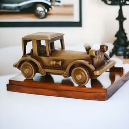 Aakrati Brown Brass Vintage Model Car Curio Showpiece-image-34