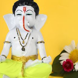 GW CREATIONS Yellow Polyresin Figurine Showpiece-picture-2