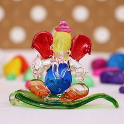 eCraftIndia Red & Green Car Paan Ganesha Showpieces-image-60