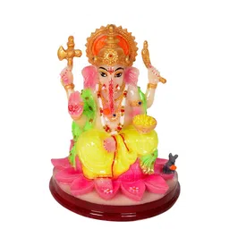 Gifts N Greetings Pink & Yellow Printed Ganesh Figurine Showpiece-image-74