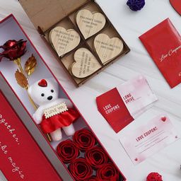 eCraftIndia Red & Brown 3 Pcs Valentine's Day Gift Set-image-87