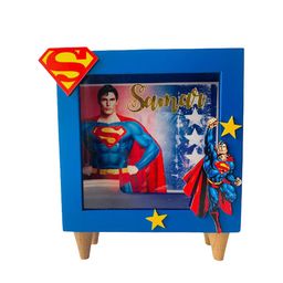 Little Surprise Box LLP Blue & Red Superman Piggy Figurine Showpiece-image-0