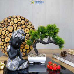 GW CREATIONS Grey Buddha Figurine Showpiece-picture-17