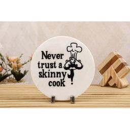 POSH-N-PLUSH Black & White Kitchen Quote Marble Showpiece-image-85