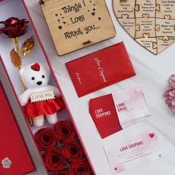 eCraftIndia Red & White 3 Pcs Valentine Gift Set-9