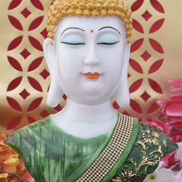 GW CREATIONS Green Buddha Figurine Showpiece-image-11