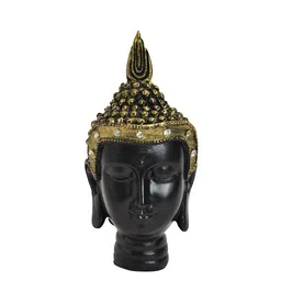 Gifts N Greetings Black & Gold Toned Textured Buddha Head Idol Small Showpiece-image-51