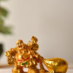Fashion Bizz Gold-Toned Laughing Buddha Showpiece-6