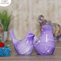 GW CREATIONS Purple 2 Pieces Birds and Animals Figurine Showpieces-image-77