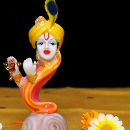 GW CREATIONS White & Orange Religious Idol Showpiece-picture-30