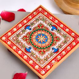 Ascension Ganesh Chowki Printed Pooja Chowki Showpiece-image-33