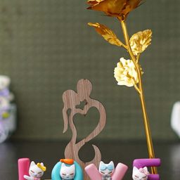 eCraftIndia Brown & Pink 3 Pieces Valentine Gift Set-image-93