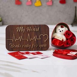 eCraftIndia Red & Brown 3 Pieces Valentine Gift Set-0