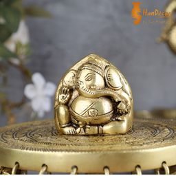 Two Moustaches Gold Toned Religious Brass Idol Showpiece-image-42