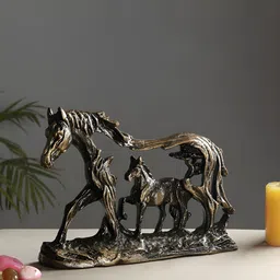 Two Moustaches Brown Figurine Showpiece-image-81