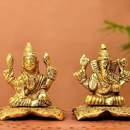Aura Gold-Toned 2 Pieces Religious Idol Metal Showpieces-picture-5