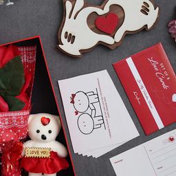eCraftIndia Red & White 3 Pieces Valentine Gift Set-image-81