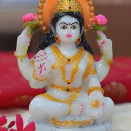 Gallery99 White & Gold-Toned Laxmi Marble Showpiece-image-71