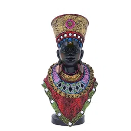 Gifts N Greetings Black Printed African Girl Idol Showpiece-image-93