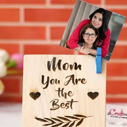 eCraftIndia Brown Small "Mom You Are the Best" Wooden Figurine Showpiece-image-91