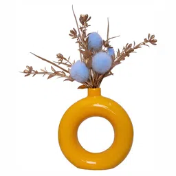 GW CREATIONS Yellow Ceramic Round Pot Planter-image-35