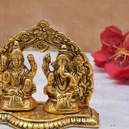Ascension Gold-Toned Religious Laxmi Ganesh Murti Idol Showpiece-39