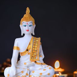 GW CREATIONS White Buddha Showpiece-image-36