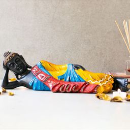 Archies Black & Yellow Meditating Buddha Showpieces-image-20