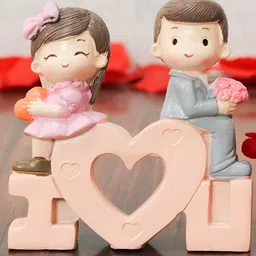 TIED RIBBONS Peach & Brown Figurine Showpiece-83