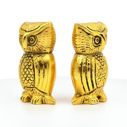 Aura Gold-Toned Birds And Animals Figurine Owl Couple  Showpiece-image-37