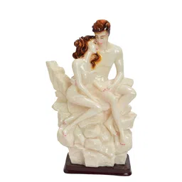 Gifts N Greetings White & Brown Couple On Rock Show Figurine Showpiece-image-18