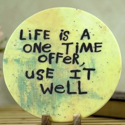 POSH-N-PLUSH Yellow Offer of Life Marble Showpiece-image-22