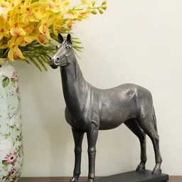 Pure Home and Living Black Animals Standing Horse Figurine Showpiece-image-8