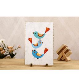 POSH-N-PLUSH White & Blue Tweeting Birds Marble Showpiece-image-77