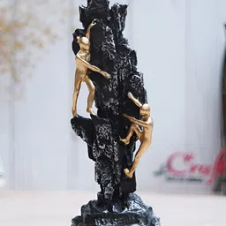 eCraftIndia Black 2 Men Climbing on Rock Mountain Climbers Human Figurine Showpiece-image-17