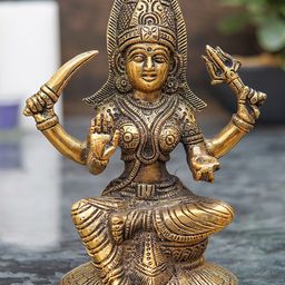StatueStudio Bronze-Toned South Indian Goddess Mariamman Idol Showpiece-image-35
