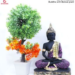 GW CREATIONS Black 2 Pieces Medium Buddha Figurine Showpieces-image-77
