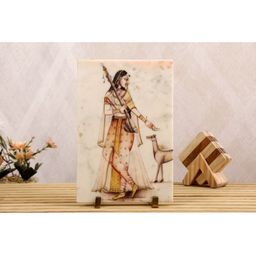POSH-N-PLUSH White & Brown Mughal Marble Showpiece-image-86