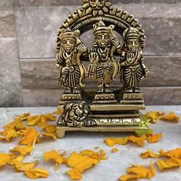 Aakrati Yellow Medium Ram Darbar Religious Idol Brass Showpiece-image-69
