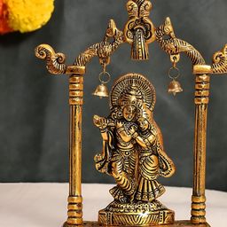 Ascension Gold-Toned Metal Radha Krishna Religious Idol Showpiece-image-28