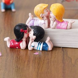 eCraftIndia Yellow & Pink 2 Pieces Couple Statue Figurine Showpiece-30