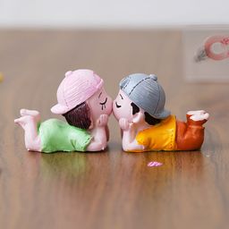 eCraftIndia Orange Couple Statue Figurine Showpiece-image-16