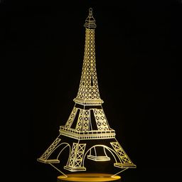 eCraftIndia Transparent & Gold-Toned Eiffel Tower Design Quirky Table Lamp-54