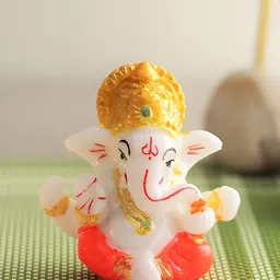 Aura White & Orange Religious Idol Showpiece-image-30