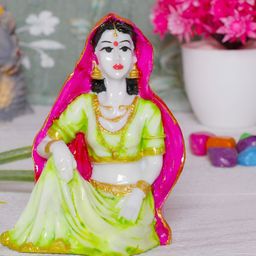 GW CREATIONS White & Green Figurine Showpiece-image-95